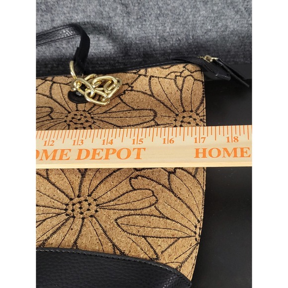 Anne‎ Klein Floral Cork Tote Bag Chain Strap Shoulder Bag Purse - Picture 11 of 11